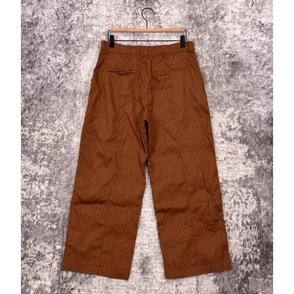 Banana Republic High Rise Straight Utility Pants 8 Womens Stretch Linen Cargo